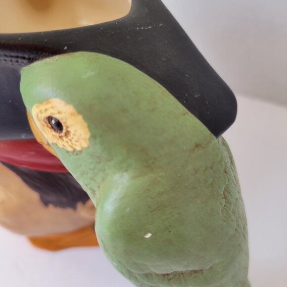 Vtg 1974 Byron Molds Pirate w/ Green Parrot Handle 70s Mug Stein - Picture 7 of 11